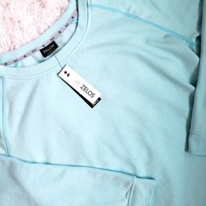 Zelos Women's 1X Plus Blue Sweatshirt NWT